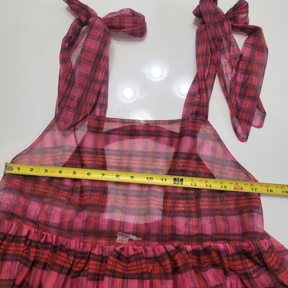 Kimchi Blue Backless Plaid Dress in Red, Pink and Burgundy  Size L - Picture 6 of 9